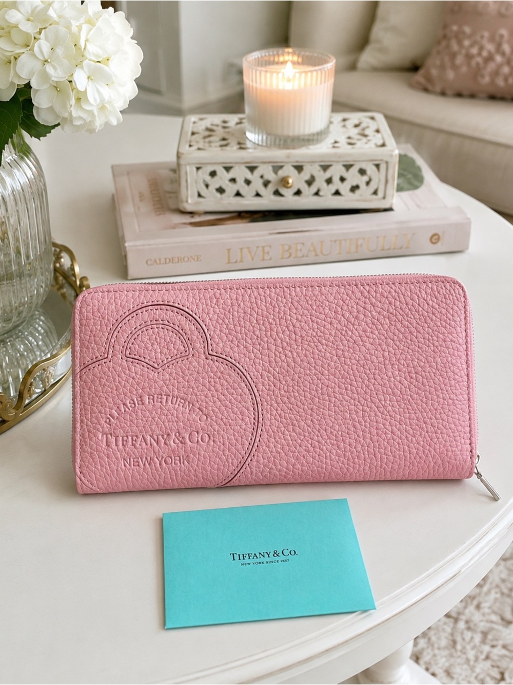 Tiffany & Co. Return to Tiffany Heart Large Zip Wallet in Blush Pink